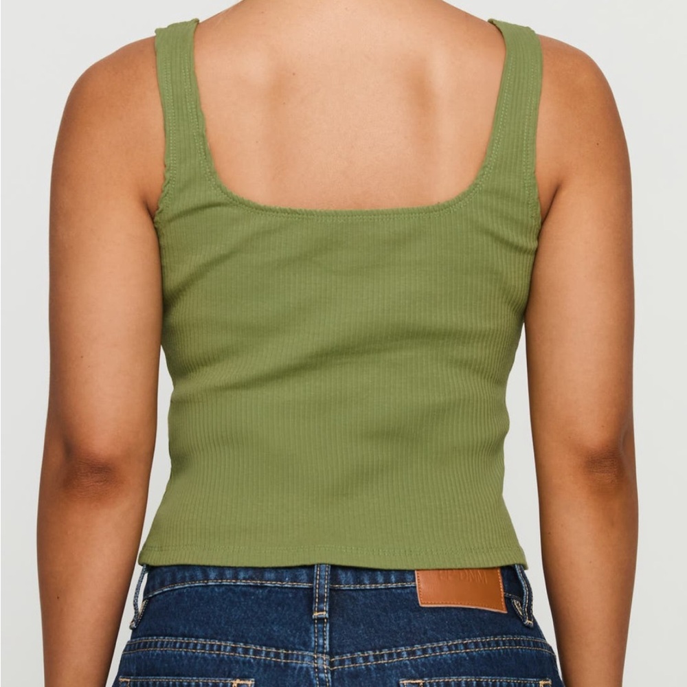 Green Ribbed Tank - Picture 2 of 6